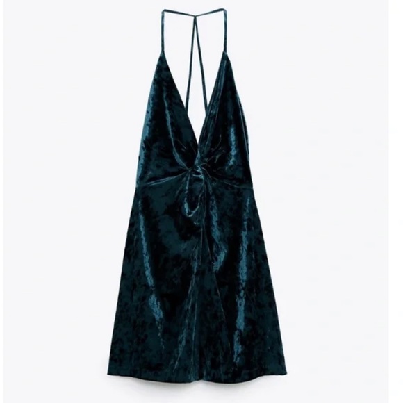 Zara Velvet Strappy Mini Dress XS - Picture 2 of 5